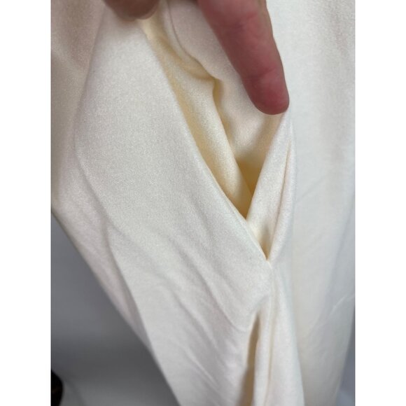 VTG Shadowline Cream Button-Down Robe Housecoat Lace Collar & Pockets Small - Picture 6 of 7